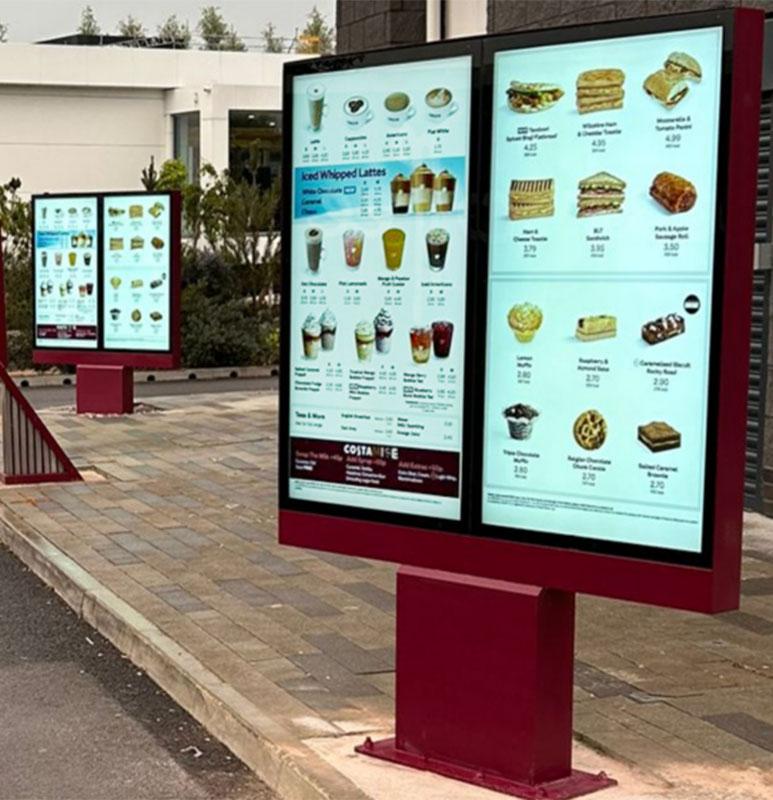 Outdoor digital menu board deployed in UK